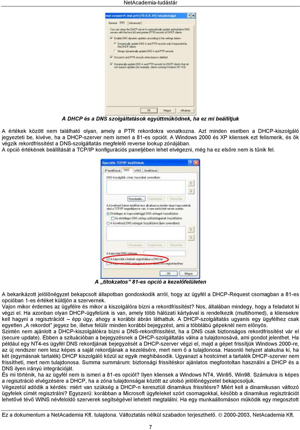 A Windows 2000 és XP kliensek ezt felismerik, és ők végzik rekordfrissítést a DNS-szolgáltatás megfelelő reverse lookup zónájában.