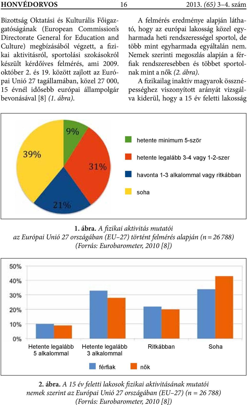 készült kérdőíves felmérés, ami 2009. október 2. és 19. között zajlott az Európai Unió 27 tagállamában, közel 27 000, 15 évnél idősebb európai állampolgár bevonásával [8] (1. ábra).