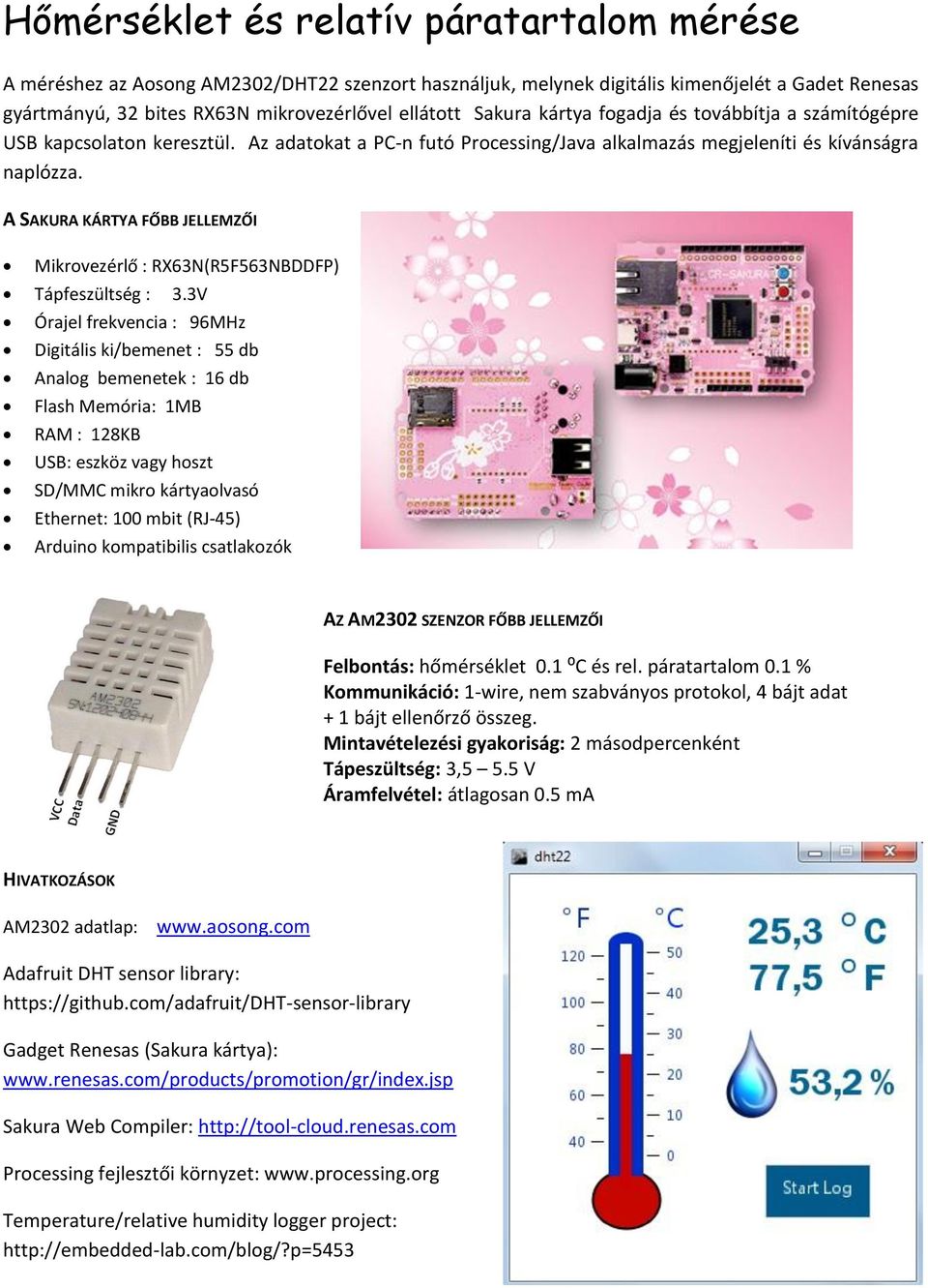 A SAKURA KÁRTYA FŐBB JELLEMZŐI Mikrovezérlő : RX63N(R5F563NBDDFP) Tápfeszültség : 3.