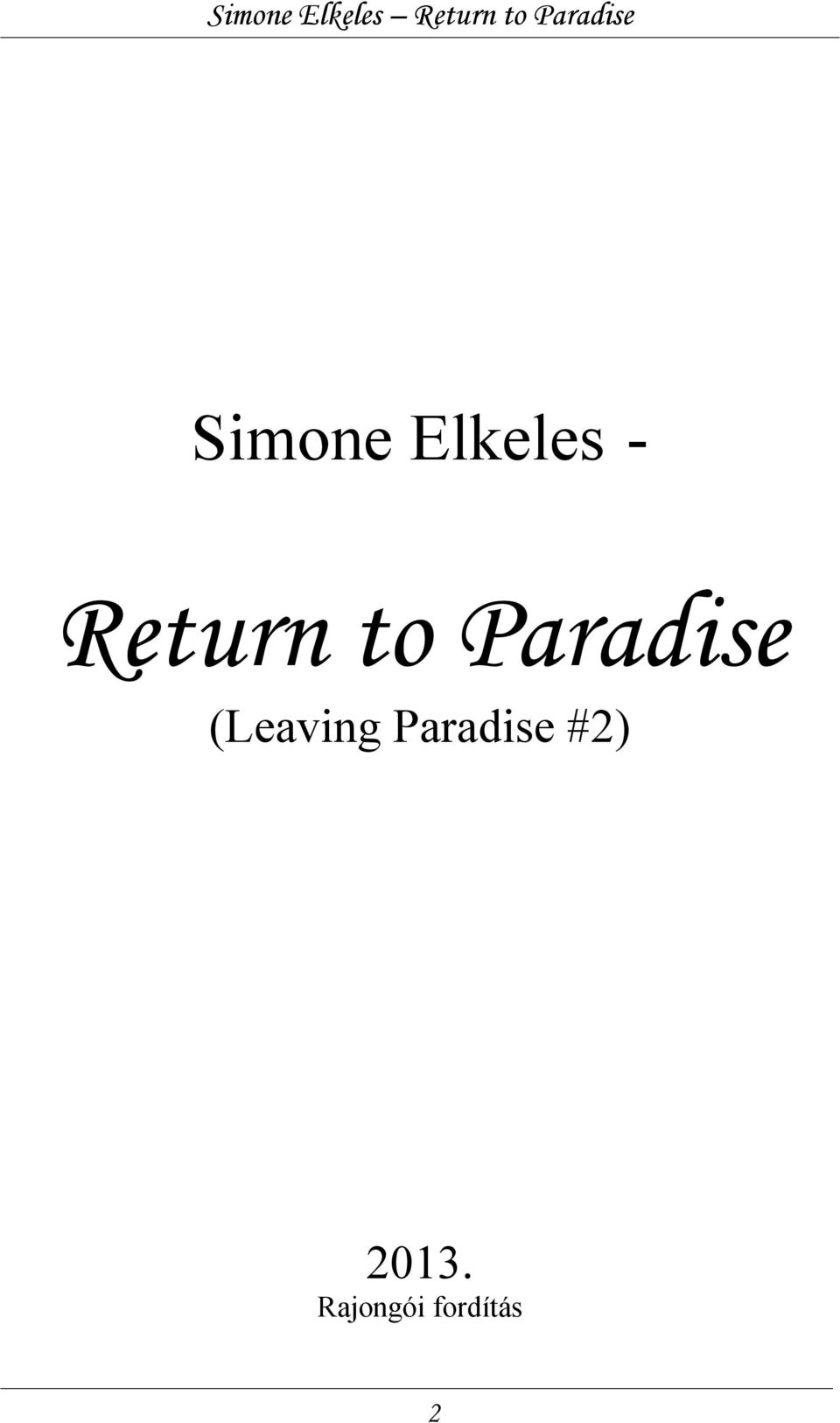 (Leaving Paradise