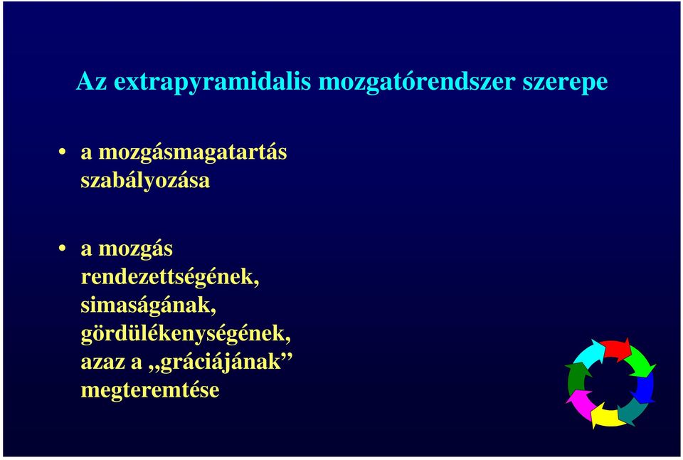 mozgás rendezettségének, simaságának,