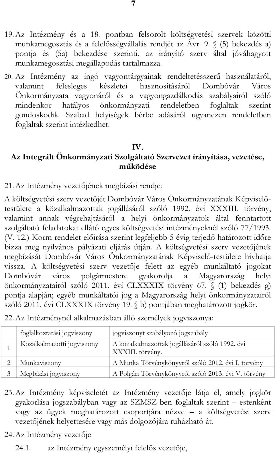 Az Intézmény az ingó vagyontárgyainak rendeltetésszerű használatáról, valamint felesleges készletei hasznosításáról Dombóvár Város Önkormányzata vagyonáról és a vagyongazdálkodás szabályairól szóló