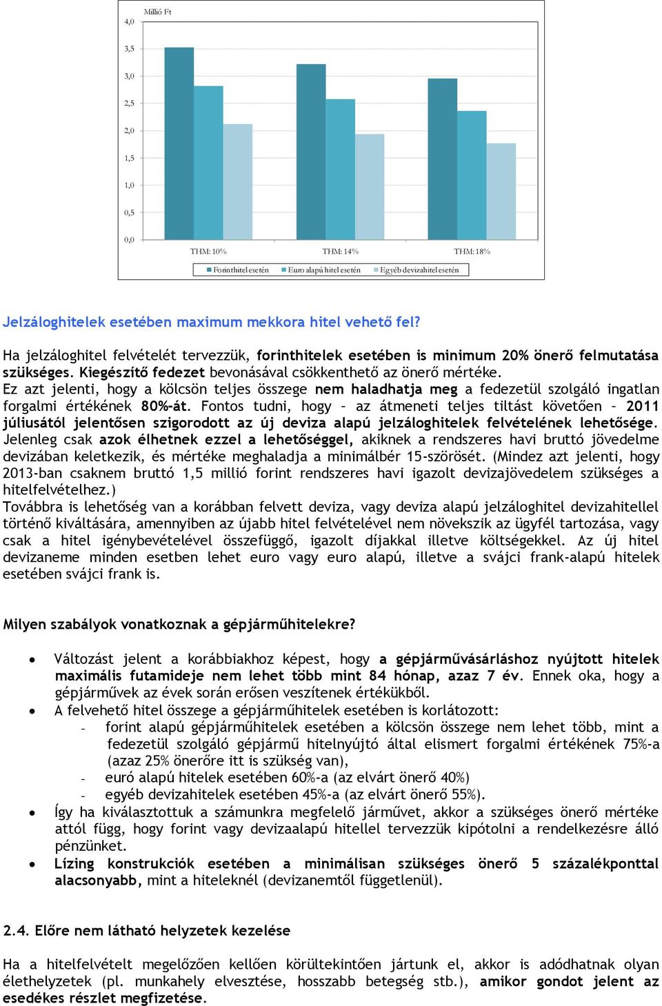 Ez azt jelenti, hogy a kölcsön teljes összege nem haladhatja meg a fedezetül szolgáló ingatlan forgalmi értékének 80%-át.