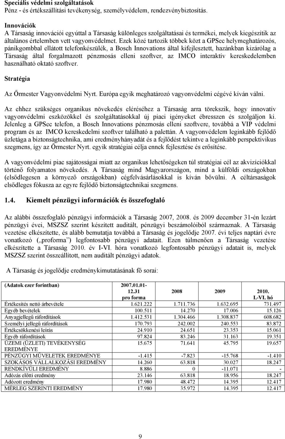 Ezek közé tartozik többek közt a GPSec helymeghatározós, pánikgombbal ellátott telefonkészülék, a Bosch Innovations által kifejlesztett, hazánkban kizárólag a Társaság által forgalmazott pénzmosás