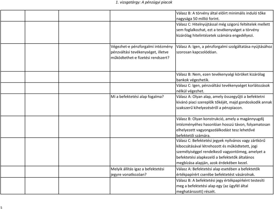 Végezhet-e pénzforgalmi intézmény pénzváltási tevékenységet, illetve működtethet-e fizetési rendszert? Válasz A: Igen, a pénzforgalmi szolgáltatása nyújtásához szorosan kapcsolódóan.