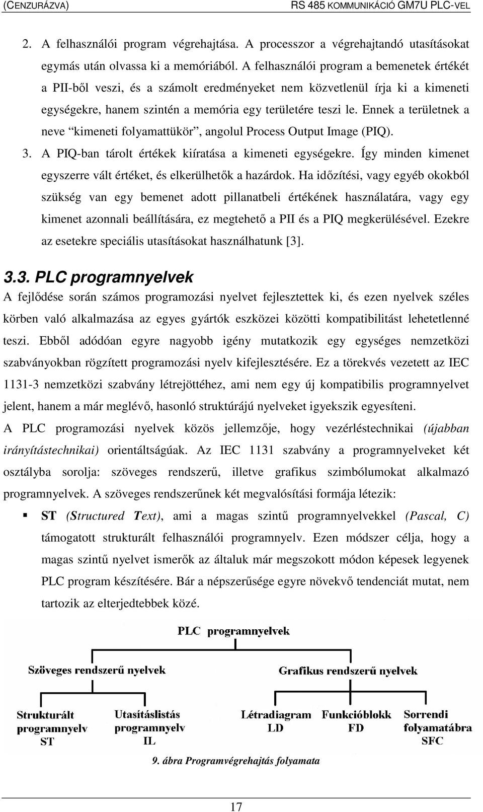 Ennek a területnek a neve kimeneti folyamattükör, angolul Process Output Image (PIQ). 3. A PIQ-ban tárolt értékek kiíratása a kimeneti egységekre.