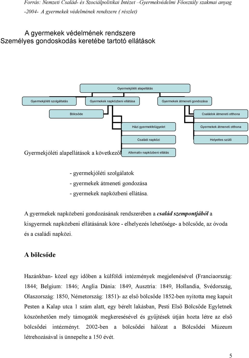 Gyermekek átmeneti otthona Családi napközi Helyettes szülő Gyermekjóléti alapellátások a következők: Alternatív napközbeni ellátás - gyermekjóléti szolgálatok - gyermekek átmeneti gondozása -