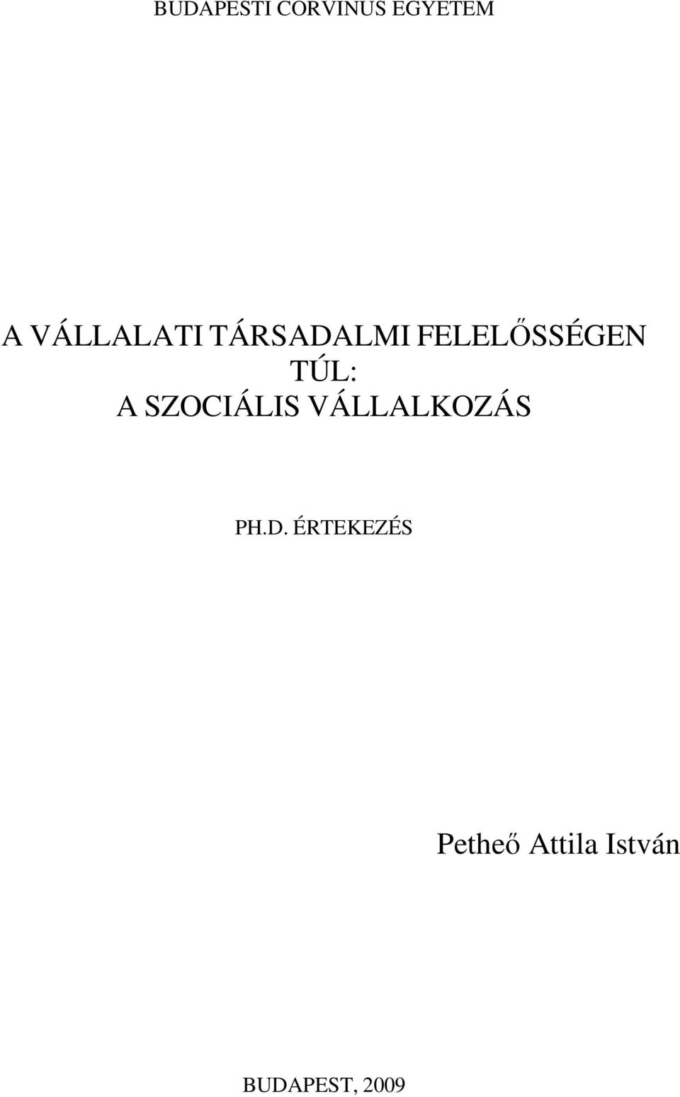 TÚL: A SZOCIÁLIS VÁLLALKOZÁS PH.D.