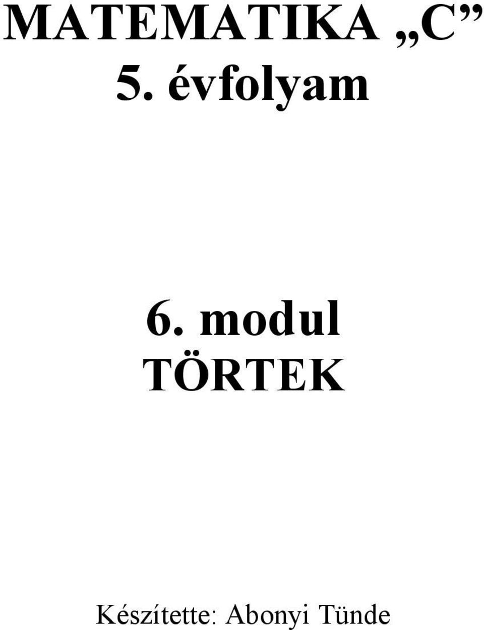 modul TÖRTEK