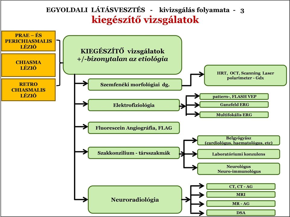 Elektrofiziológia HRT, OCT, Scanning Laser polarimeter - Gdx pattern-, FLASH VEP Ganzfeld ERG Multifokális ERG Fluorescein