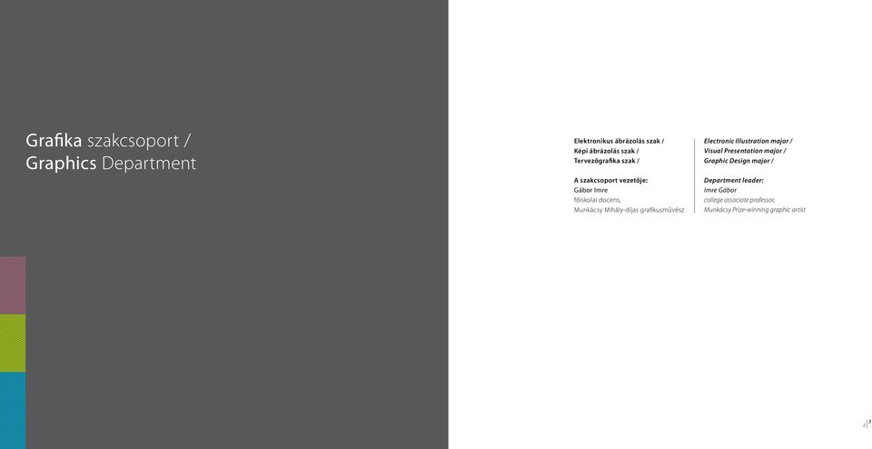 grafikusművész Electronic Illustration major / Visual Presentation major / Graphic Design major /