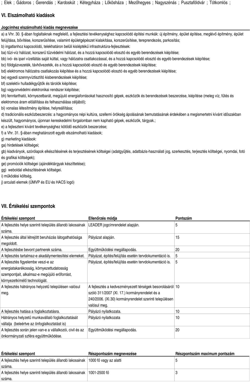 épületgépészet kialakítása, korszerűsítése, tereprendezés, parkosítás; b) ingatlanhoz kapcsolódó, telekhatáron belüli kisléptékű infrastruktúra-fejlesztések: ba) tűzi-víz hálózat, korszerű tűzvédelmi