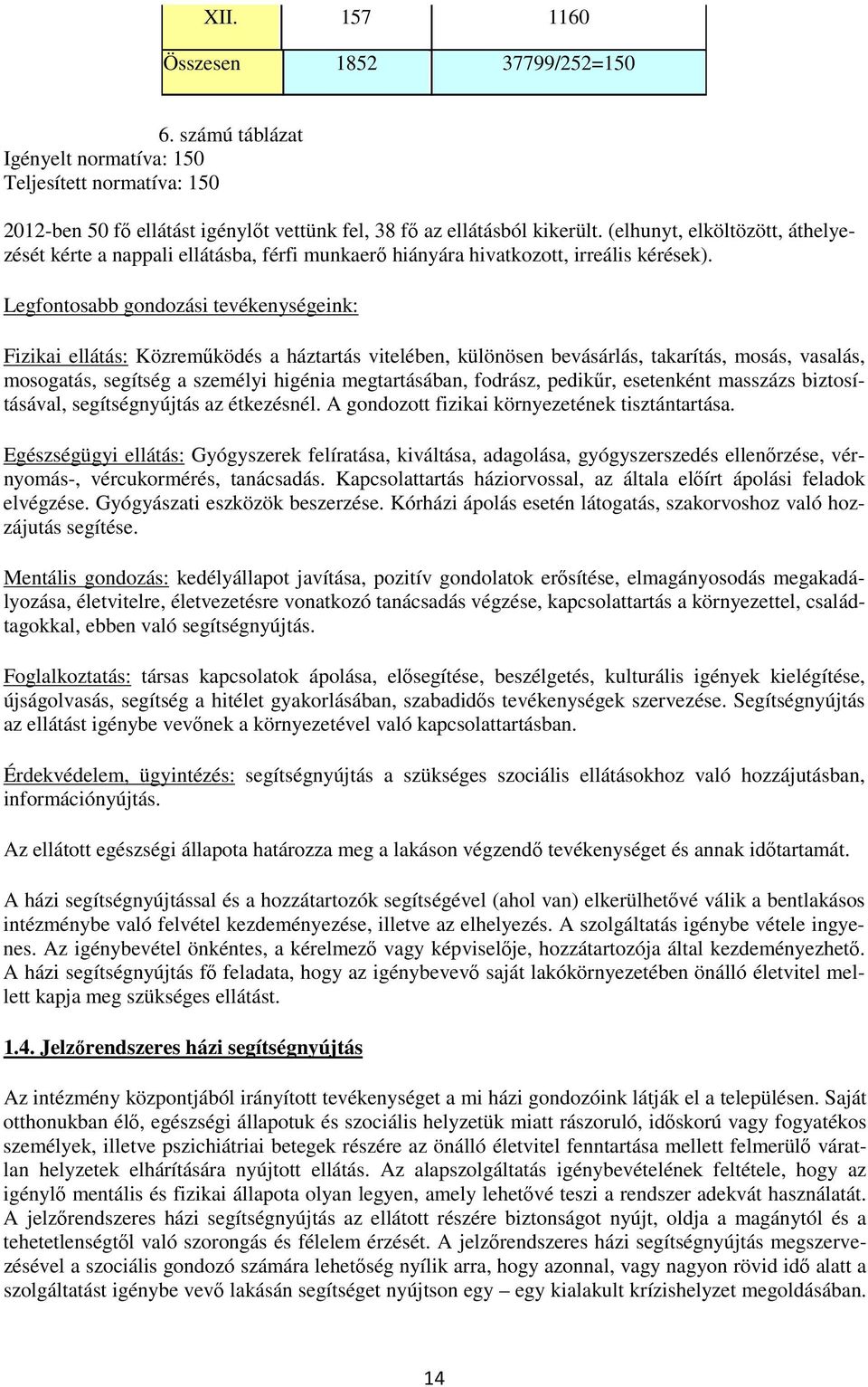 Legfontosabb gondozási tevékenységeink: Fizikai ellátás: Közreműködés a háztartás vitelében, különösen bevásárlás, takarítás, mosás, vasalás, mosogatás, segítség a személyi higénia megtartásában,