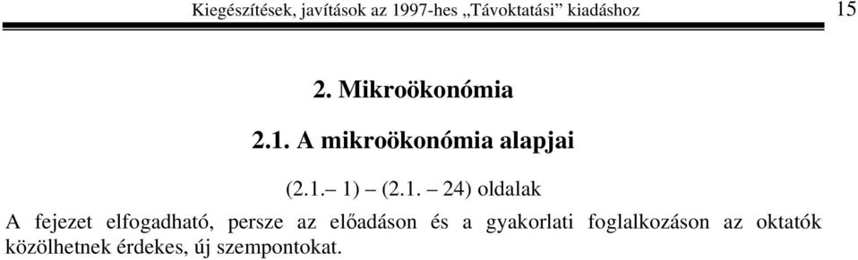 A mikroökonómia alapjai (2.1.