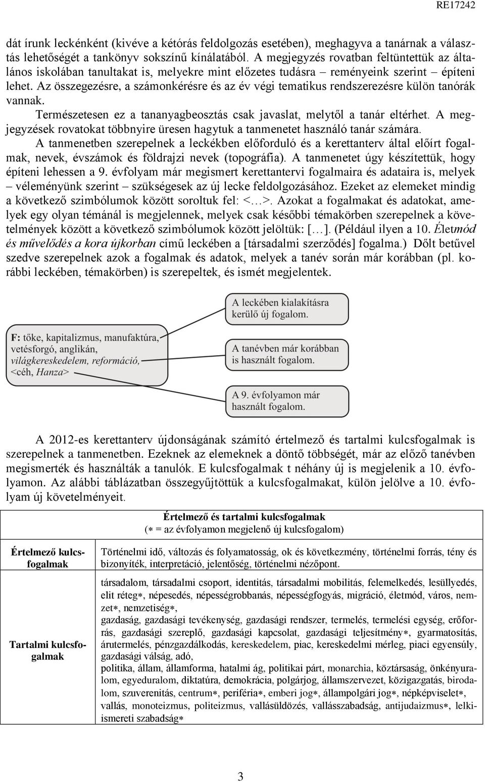 Az összegezésre, a számonkérésre és az év végi tematikus rendszerezésre külön tanórák vannak. Természetesen ez a tananyagbeosztás csak javaslat, melytől a tanár eltérhet.