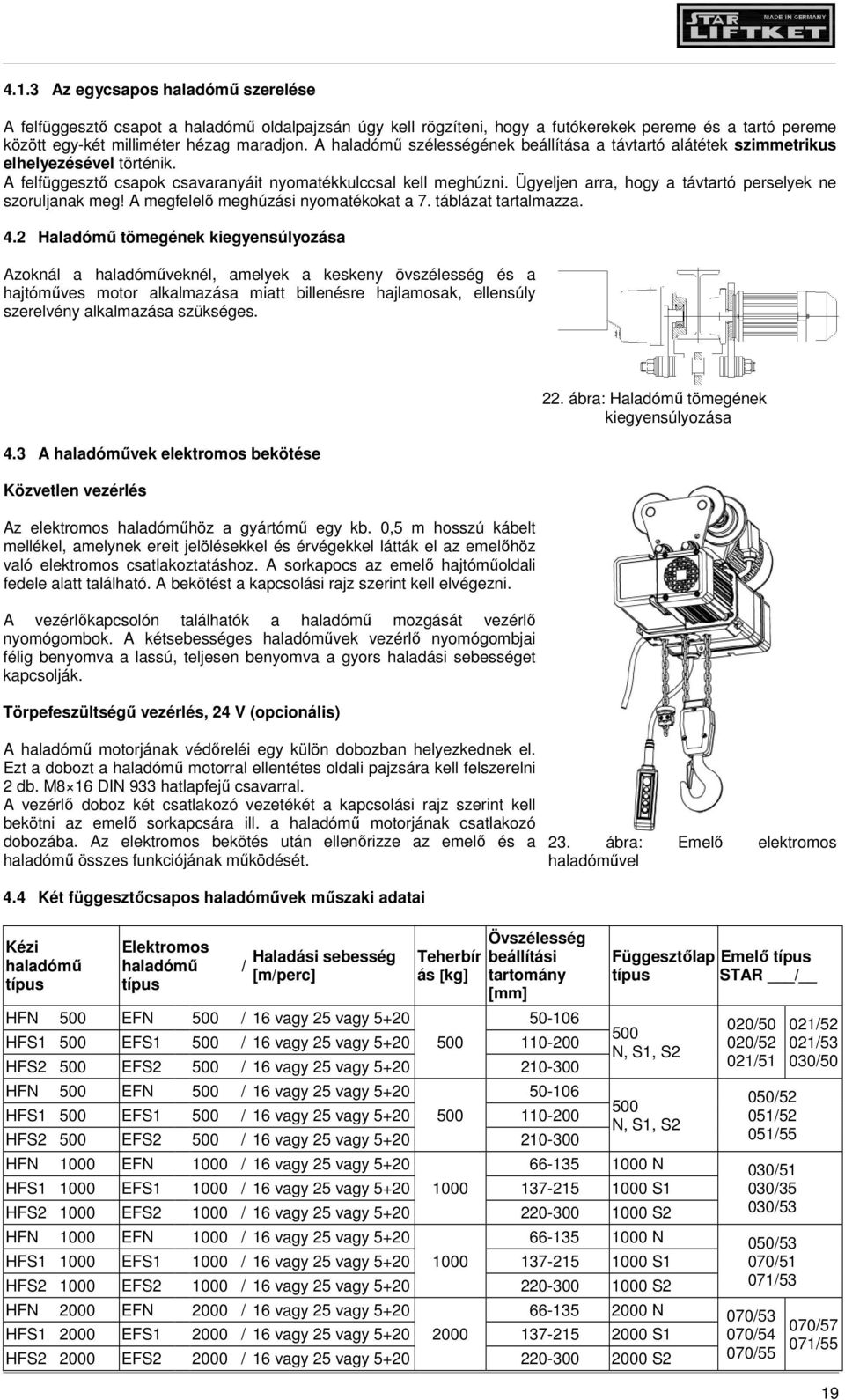 Ügyeljen arra, hogy a távtartó perselyek ne szoruljanak meg! A megfelelő meghúzási nyomatékokat a 7. táblázat tartalmazza. 4.