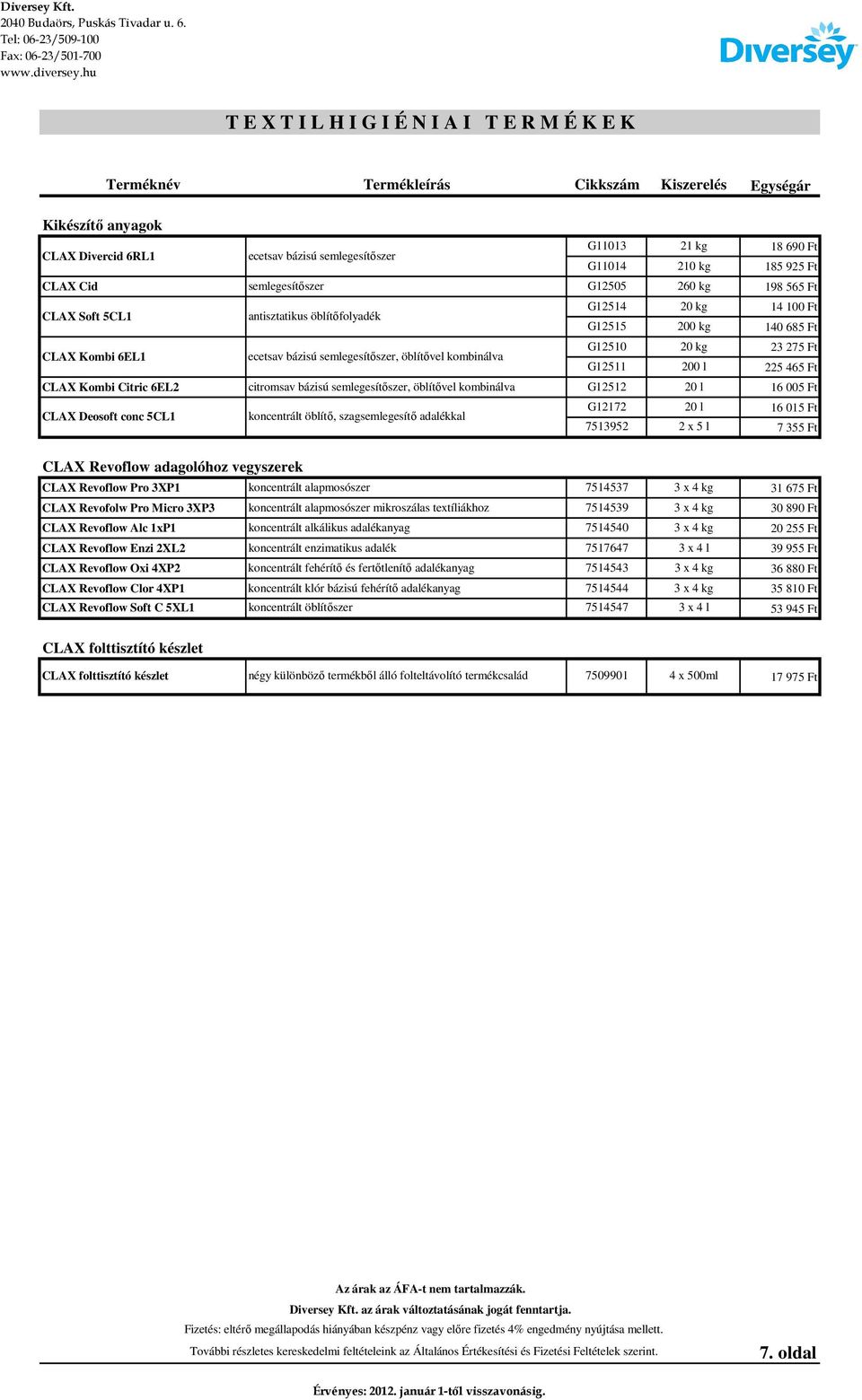 G11013 G11014 G12505 G12514 G12515 G12510 G12511 G12512 G12172 7513952 21 kg 210 kg 260 kg 20 kg 200 kg 20 kg 200 l 18 690 Ft 185 925 Ft 198 565 Ft 14 100 Ft 140 685 Ft 23 275 Ft 225 465 Ft 16 005 Ft