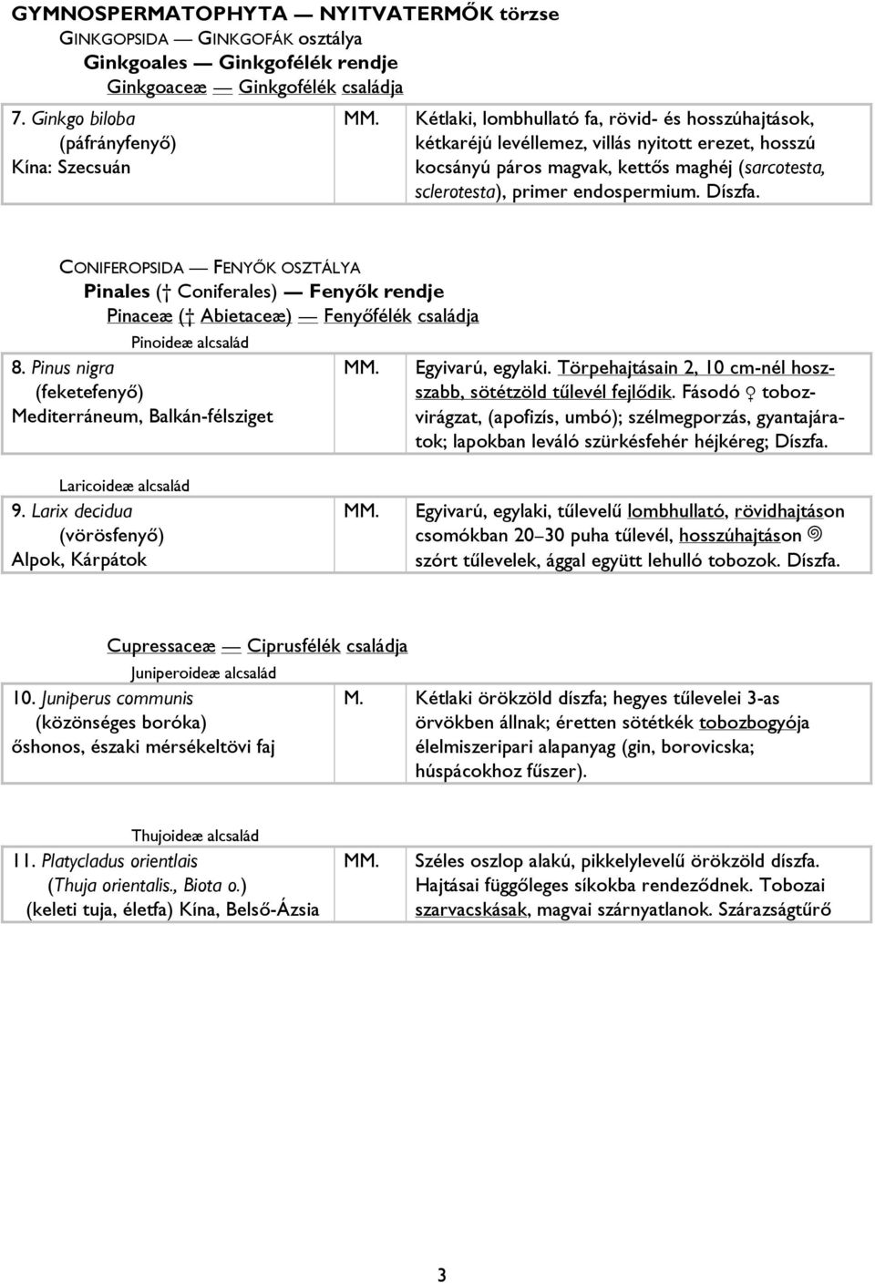 sclerotesta), primer endospermium. Díszfa. CONIFEROPSIDA FENYŐK OSZTÁLYA Pinales ( Coniferales) Fenyők rendje Pinaceæ ( Abietaceæ) Fenyőfélék családja Pinoideæ alcsalád 8.