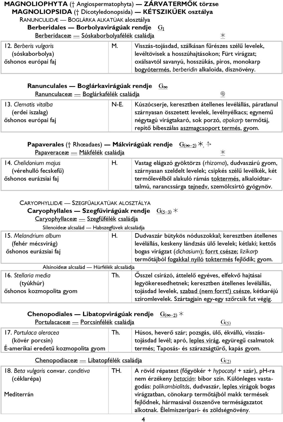 Visszás-tojásdad, szálkásan fűrészes szélű levelek, levéltövisek a hosszúhajtásokon; Fürt virágzat; oxálsavtól savanyú, hosszúkás, piros, monokarp bogyótermés, berberidin alkaloida, dísznövény. N-E.