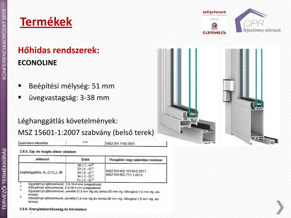 üvegvastagság: 3-38 mm Léghanggátlás