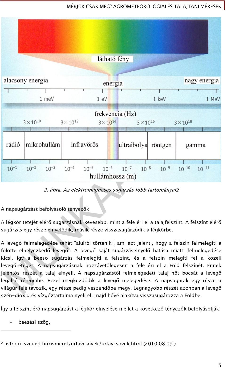 A levegő felmelegedése tehát "alulról történik", ami azt jelenti, hogy a felszín felmelegíti a fölötte elhelyezkedő levegőt.