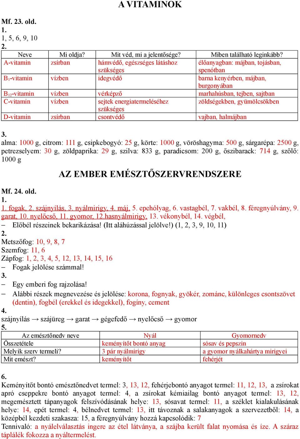 élőanyagban: májban, tojásban, spenótban barna kenyérben, májban, burgonyában marhahúsban, tejben, sajtban zöldségekben, gyümölcsökben vajban, halmájban alma: 1000 g, citrom: 111 g, csipkebogyó: 25