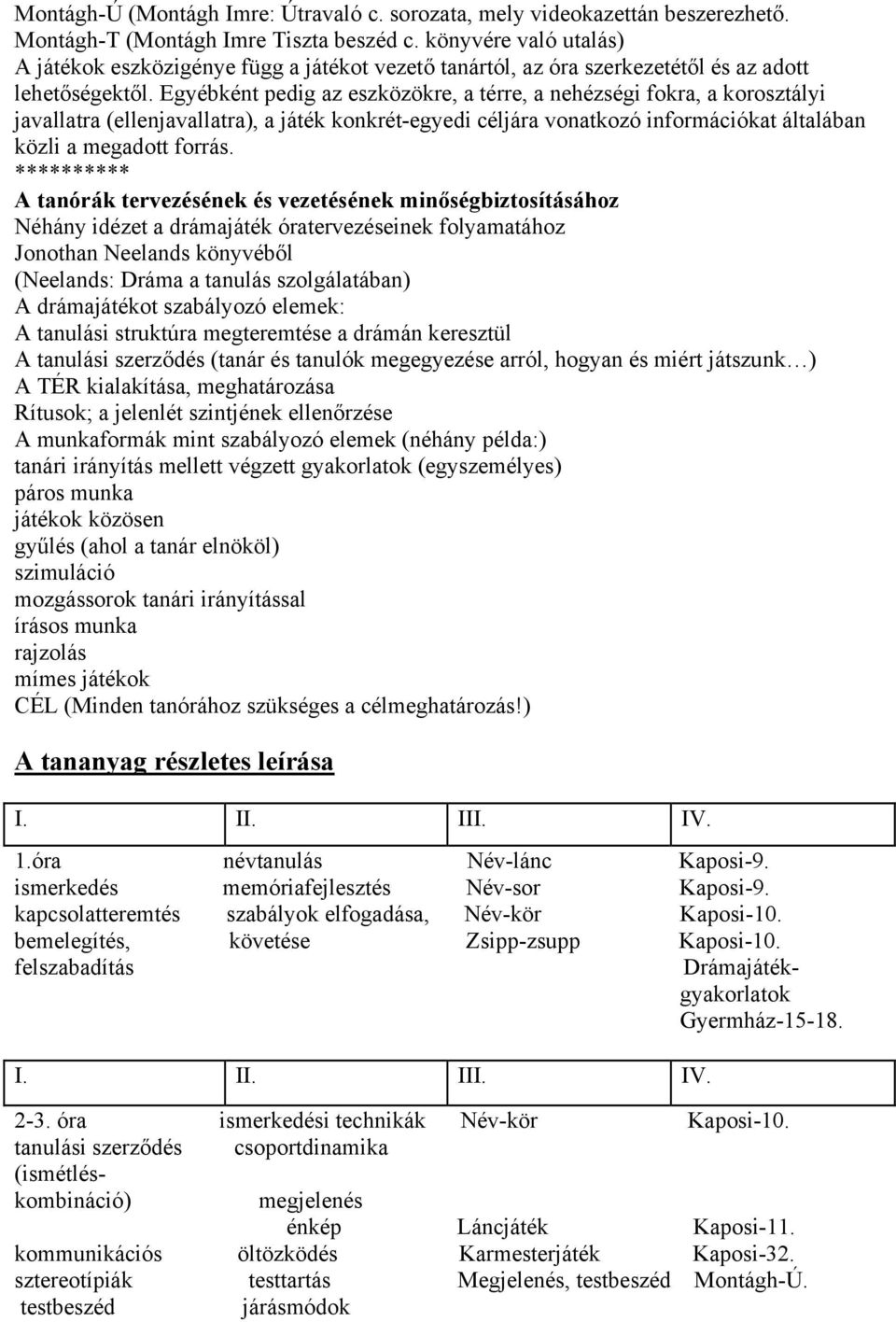 Egyébként pedig az eszközökre, a térre, a nehézségi fokra, a korosztályi javallatra (ellenjavallatra), a játék konkrét-egyedi céljára vonatkozó információkat általában közli a megadott forrás.