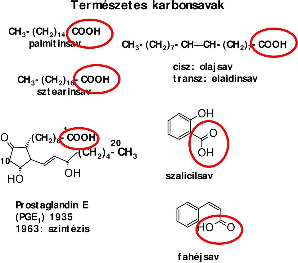 transz: elaidinsav 10 H 1 (H 2 ) 6 -H 20 (H 2 ) 4 -H 3 H H H