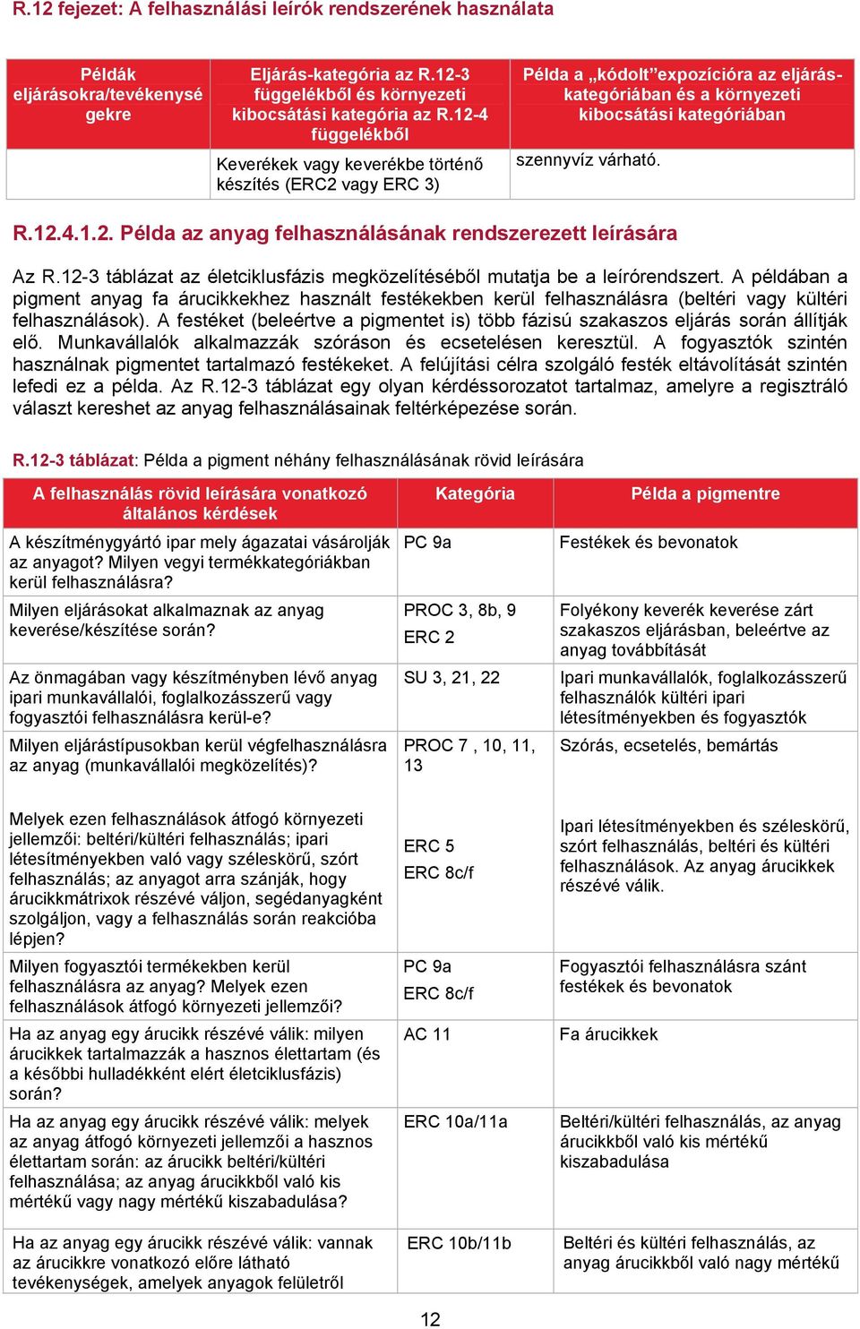 12-3 táblázat az életciklusfázis megközelítéséből mutatja be a leírórendszert.