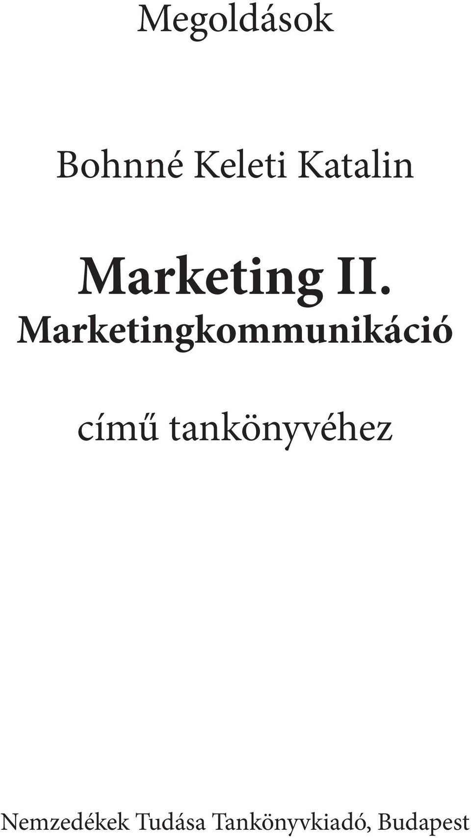 Marketingkommunikáció című