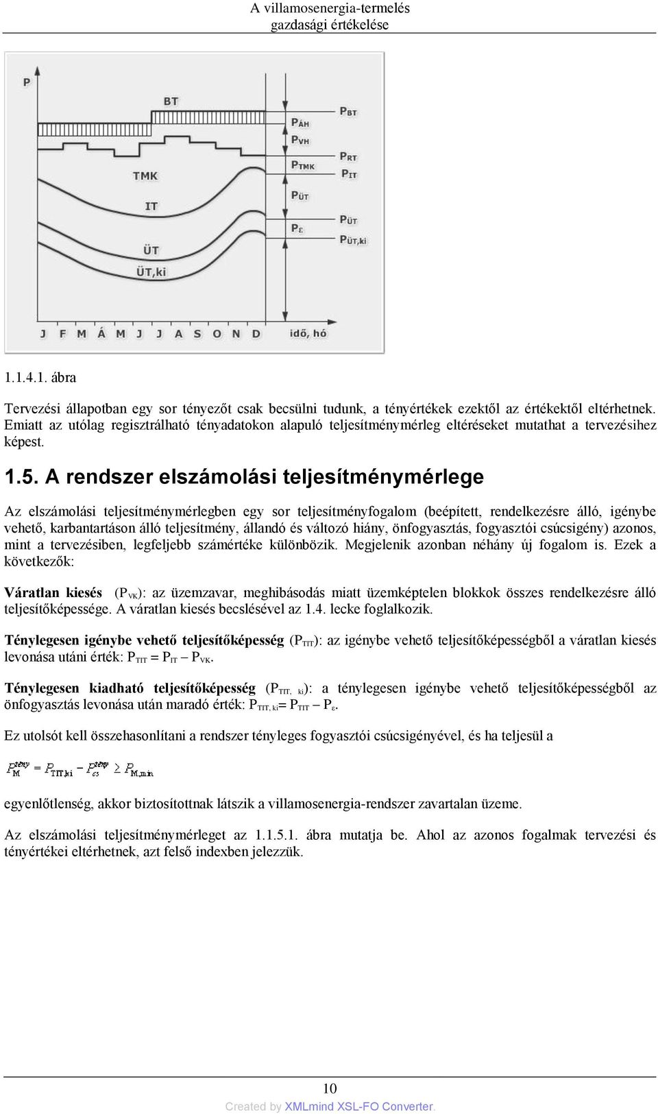 A rendszer elszámolási teljesítménymérlege Az elszámolási teljesítménymérlegben egy sor teljesítményfogalom (beépített, rendelkezésre álló, igénybe vehető, karbantartáson álló teljesítmény, állandó