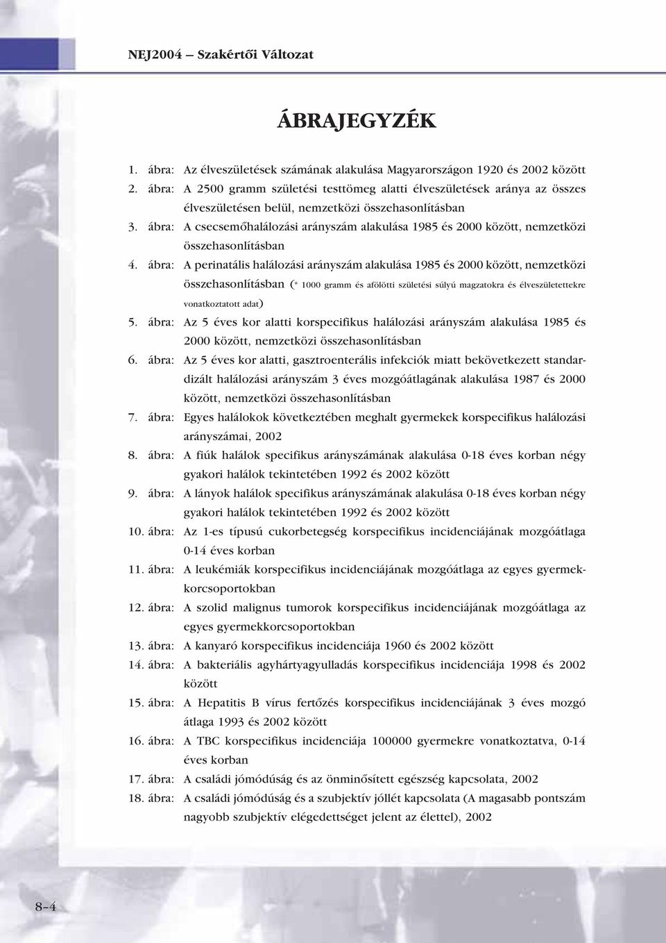 ábra: A csecsemôhalálozási arányszám alakulása 1985 és 2000 között, nemzetközi összehasonlításban 4.