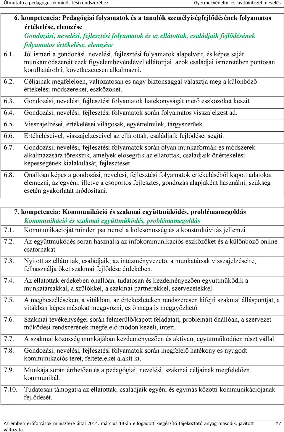 Jól ismeri a gondozási, nevelési, fejlesztési folyamatok alapelveit, és képes saját munkamódszereit ezek figyelembevételével ellátottjai, azok családjai ismeretében pontosan körülhatárolni,