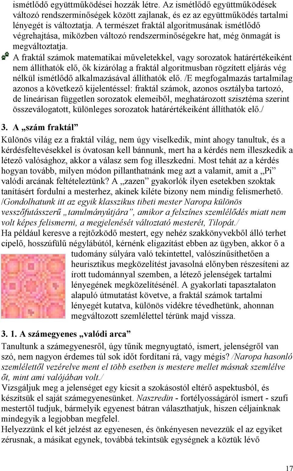 A fraktál számok matematikai műveletekkel, vagy sorozatok határértékeiként nem állíthatók elő, ők kizárólag a fraktál algoritmusban rögzített eljárás vég nélkül ismétlődő alkalmazásával állíthatók