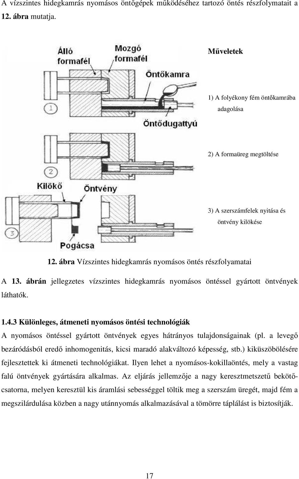 ábrán jellegzetes vízszintes hidegkamrás nyomásos öntéssel gyártott öntvények láthatók. 1.4.