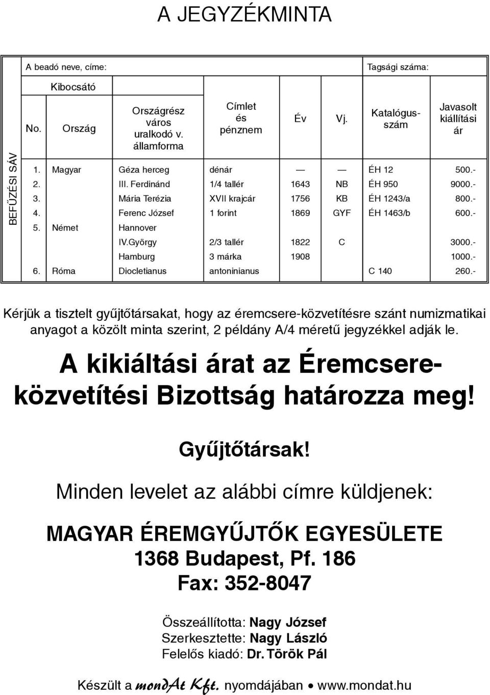 György Hamburg Diocletianus dénár 1/4 tallér XVII krajcár 1 forint 2/3 tallér 3 márka antoninianus 1643 1756 1869 1822 1908 NB KB GYF C ÉH 12 ÉH 950 ÉH 1243/a ÉH 1463/b C 140 500.- 9000.- 800.- 600.