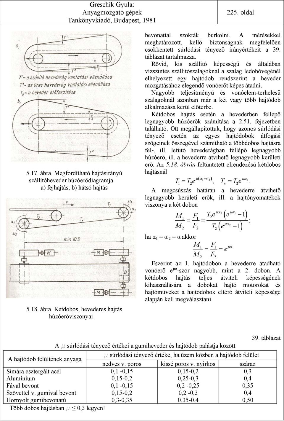 Rövid, kis szállító képességű és általában vízszintes szállítószalagoknál a szalag ledobóvégénél elhelyezett egy hajtódob rendszerint a heveder mozgatásához elegendő vonóerőt képes átadni.