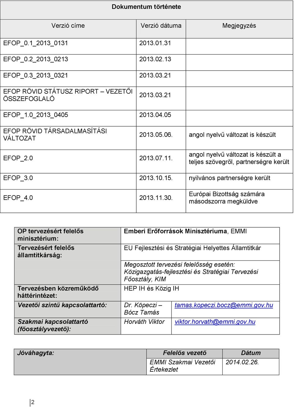 angol nyelvű változat is készült a teljes szövegről, partnerségre került EFOP_3.0 2013.10.15. nyilvános partnerségre került EFOP_4.0 2013.11.30.