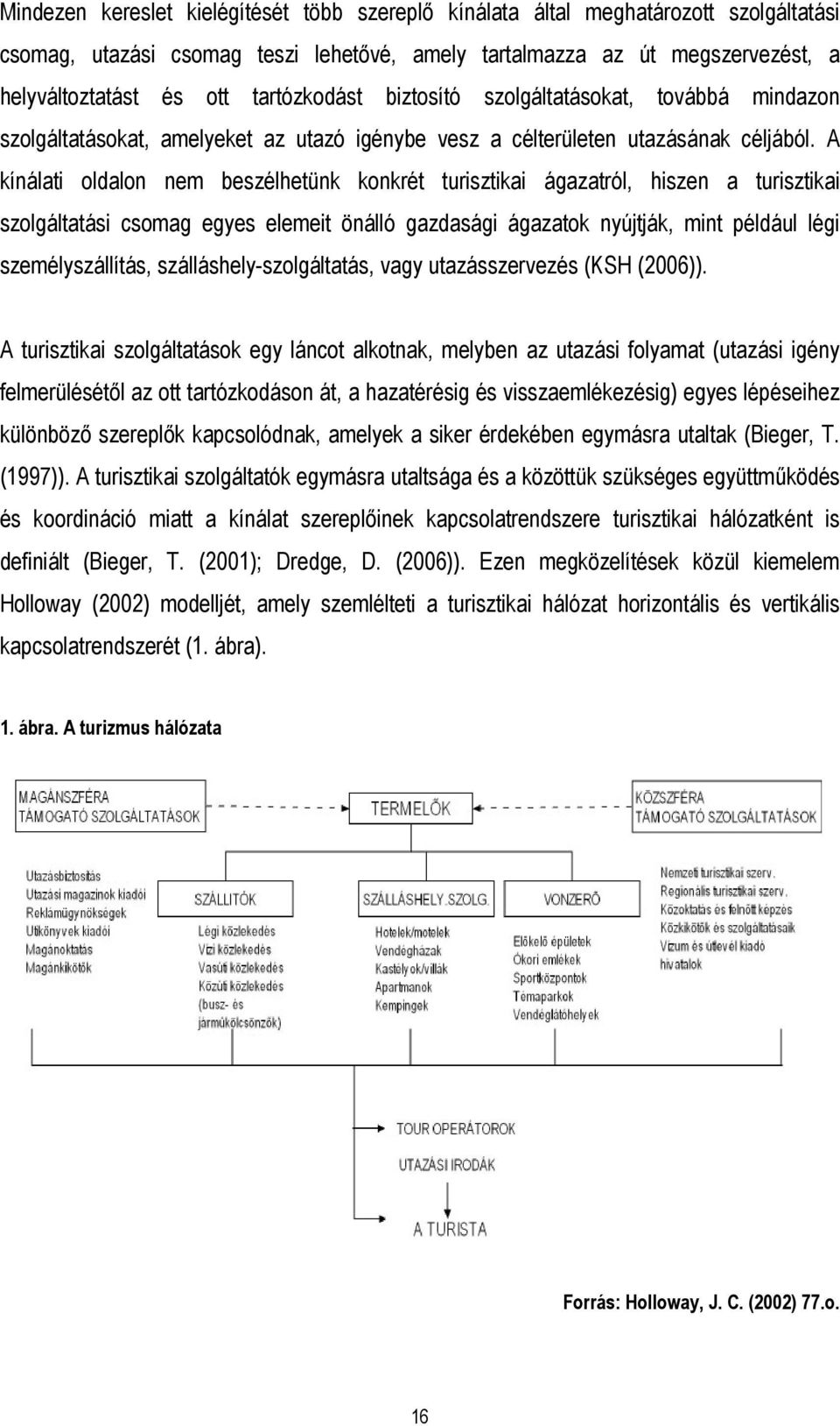 A kínálati oldalon nem beszélhetünk konkrét turisztikai ágazatról, hiszen a turisztikai szolgáltatási csomag egyes elemeit önálló gazdasági ágazatok nyújtják, mint például légi személyszállítás,