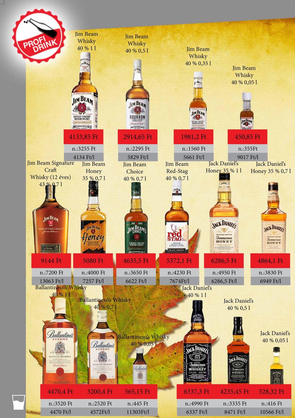 :355ft 4134 Ft/l 5829 Ft/l 5661 Ft/l 9017 Ft/l Jim Beam Jim Beam Jim Beam Jack Daniel s Honey Choice Red-Stag Honey 35 % 1 l 35 % 0,7 l 40 % 0,7 l 40 % 0,7 l Jack Daniel s Honey 35 % 0,7 l 9144 Ft