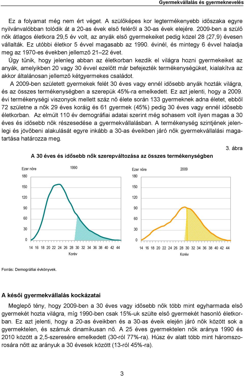 évinél, és mintegy 6 évvel haladja meg az 197-es években jellemző 21 22 évet.