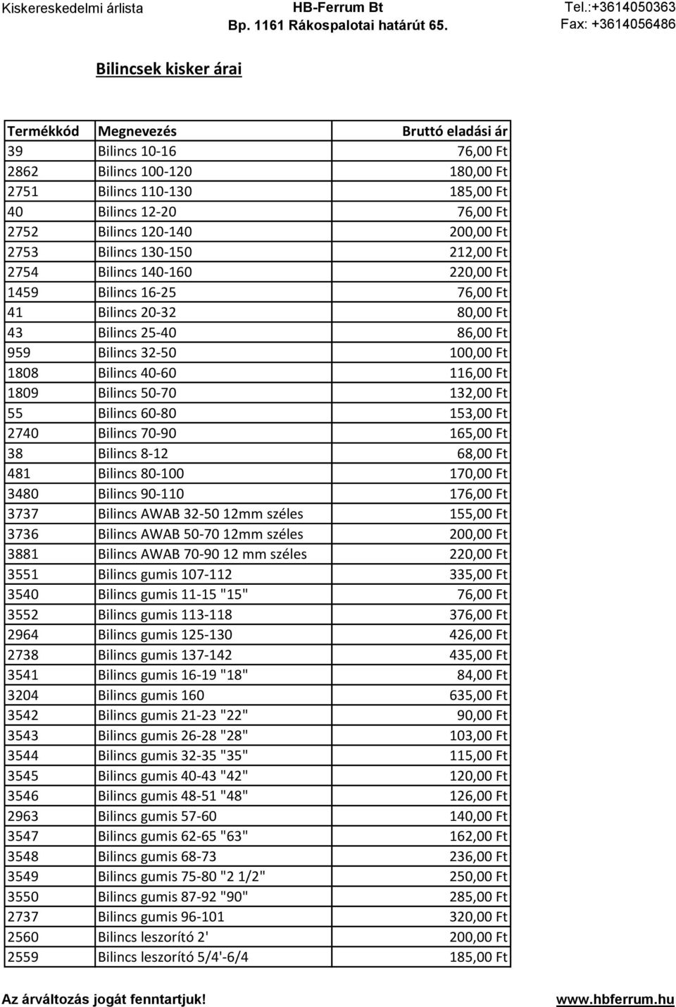 116,00 Ft 1809 Bilincs 50-70 132,00 Ft 55 Bilincs 60-80 153,00 Ft 2740 Bilincs 70-90 165,00 Ft 38 Bilincs 8-12 68,00 Ft 481 Bilincs 80-100 170,00 Ft 3480 Bilincs 90-110 176,00 Ft 3737 Bilincs AWAB