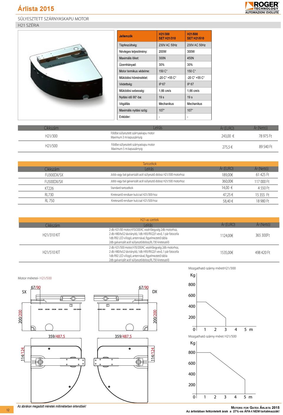 Végállás Mechanikus Mechanikus Maximális nyitási szög: 107 107 Enkóder: - - H21/300 Földbe süllyesztett szárnyaskapu motor Maximum 3 m kapuszárnyig 243,00 78 975 Ft H21/500 Földbe süllyesztett