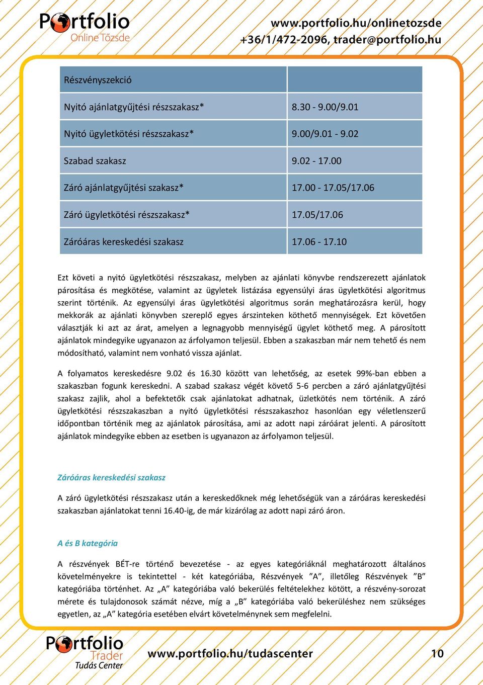 00 Záró ajánlatgyűjtési szakasz* Záró ajánlatgyűjtési szakasz* 16.30-16.35/16.36 17.00-17.05/17.06 Záró ügyletkötési részszakasz* Záró ügyletkötési részszakasz* 16.35/16.36 17.05/17.06 Záróáras kereskedési szakasz 16.