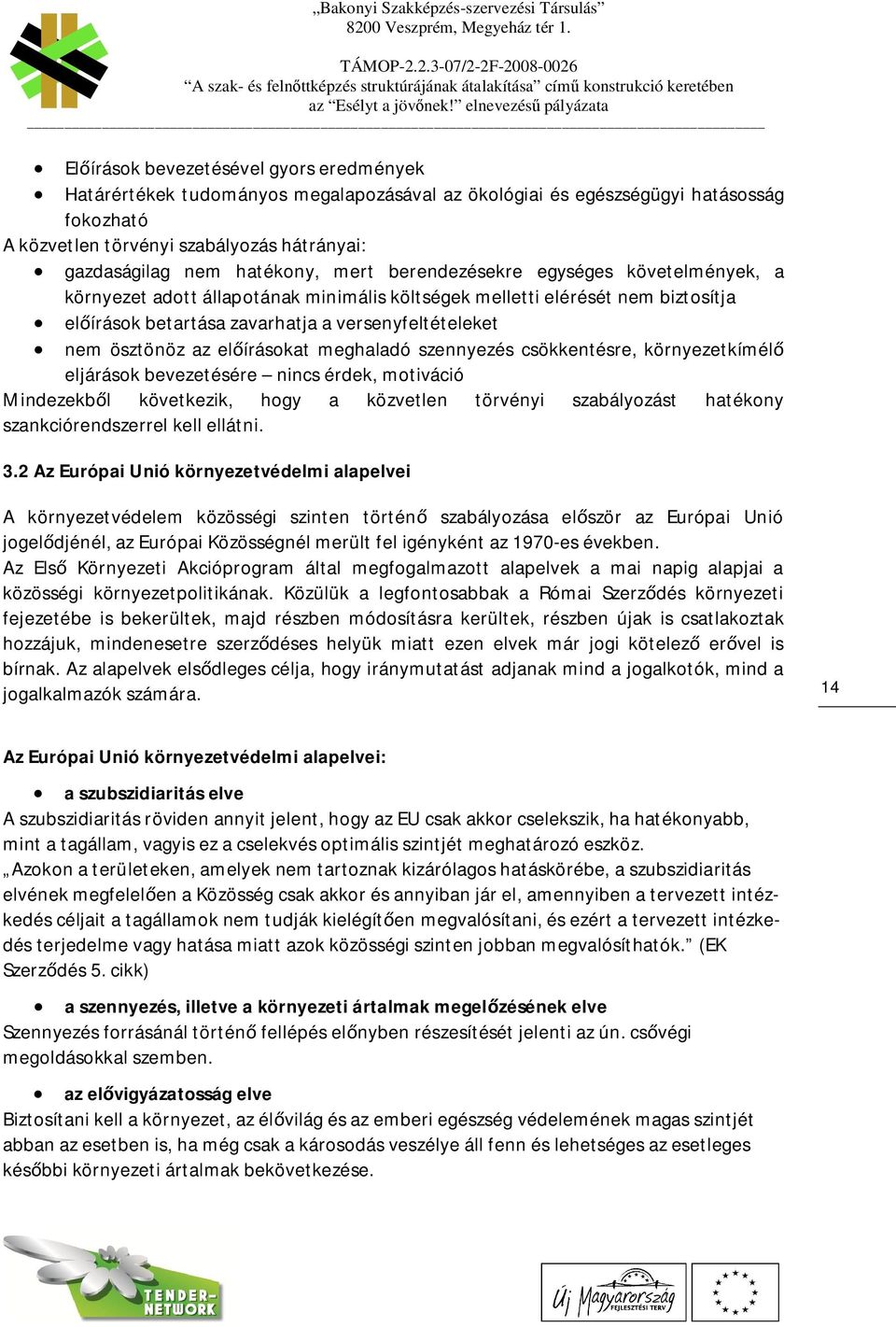 gazdaságilag nem hatékony, mert berendezésekre egységes követelmények, a környezet adott állapotának minimális költségek melletti elérését nem biztosítja elírások betartása zavarhatja a