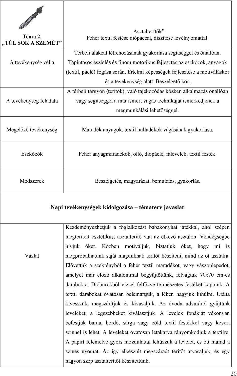 Értelmi képességek fejlesztése a motiváláskor és a tevékenység alatt. Beszélgető kör.