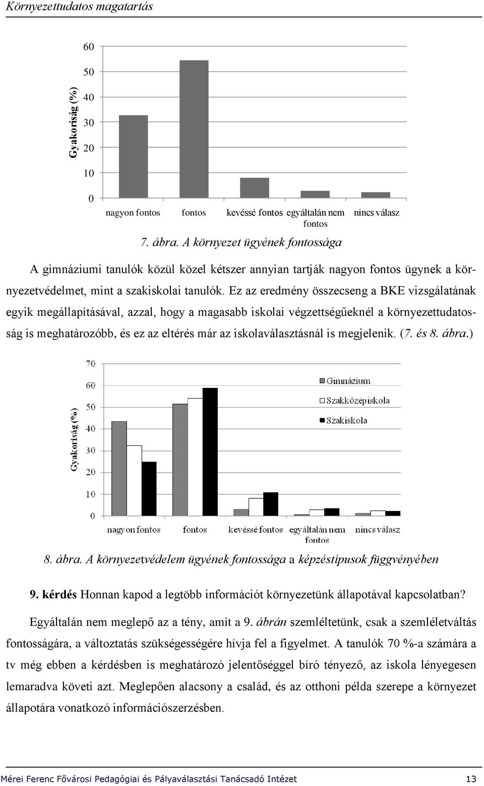 Ez az eredmény összecseng a BKE vizsgálatának egyik megállapításával, azzal, hogy a magasabb iskolai végzettségűeknél a környezettudatosság is meghatározóbb, és ez az eltérés már az