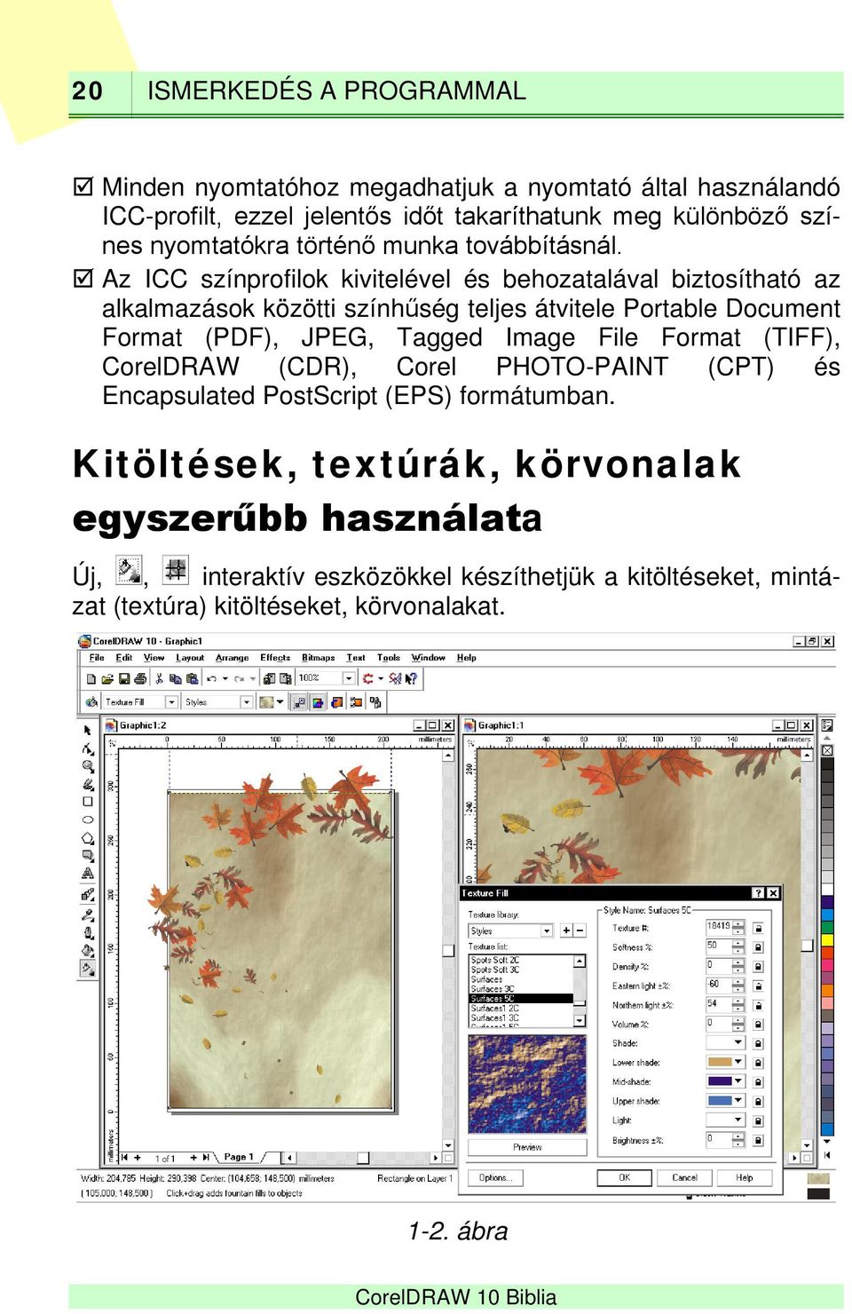 Az ICC színprofilok kivitelével és behozatalával biztosítható az alkalmazások közötti színhűség teljes átvitele Portable Document Format (PDF), JPEG, Tagged