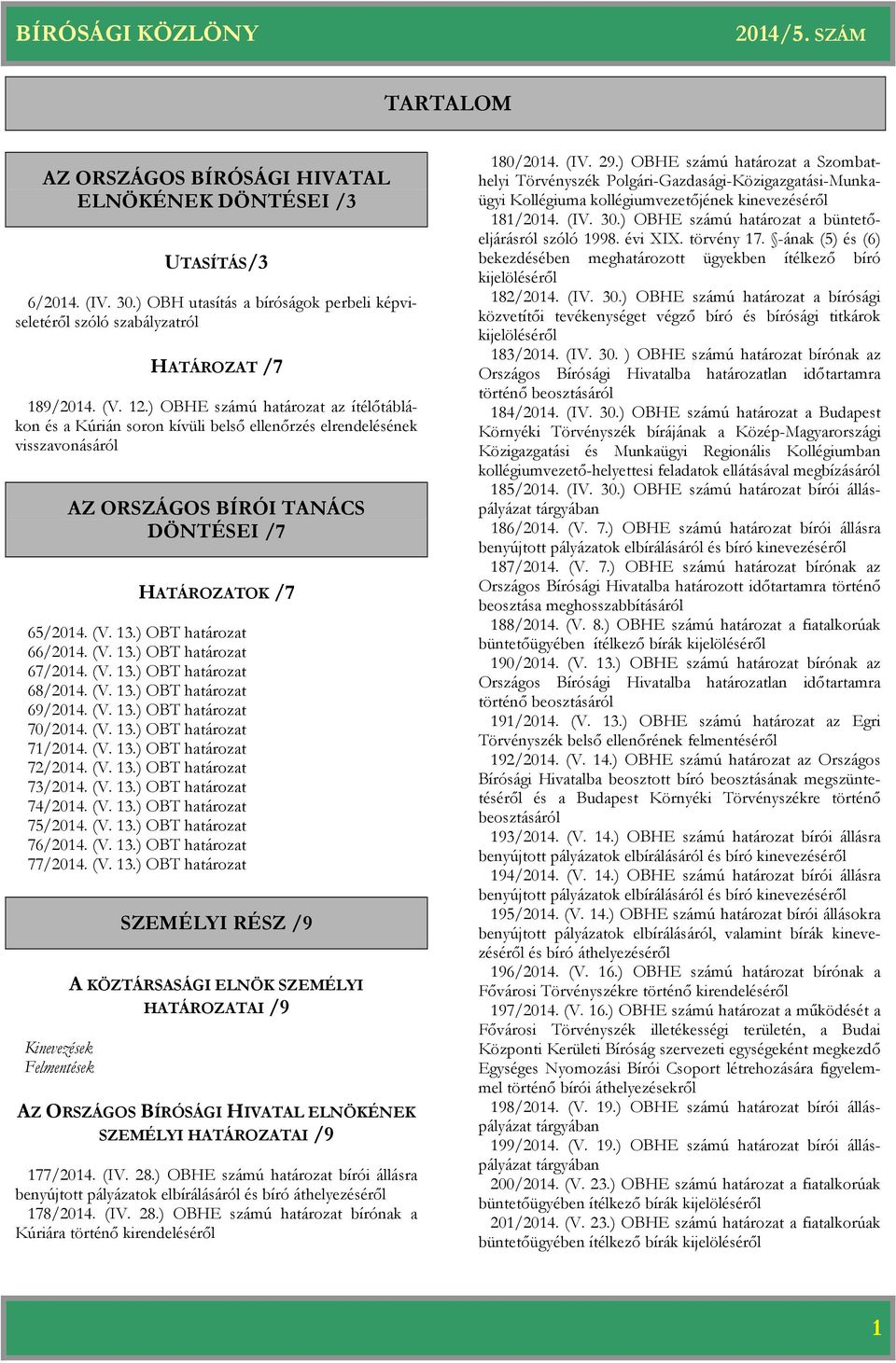 (V. 13.) OBT 68/2014. (V. 13.) OBT 69/2014. (V. 13.) OBT 70/2014. (V. 13.) OBT 71/2014. (V. 13.) OBT 72/2014. (V. 13.) OBT 73/2014. (V. 13.) OBT 74/2014. (V. 13.) OBT 75/2014. (V. 13.) OBT 76/2014.