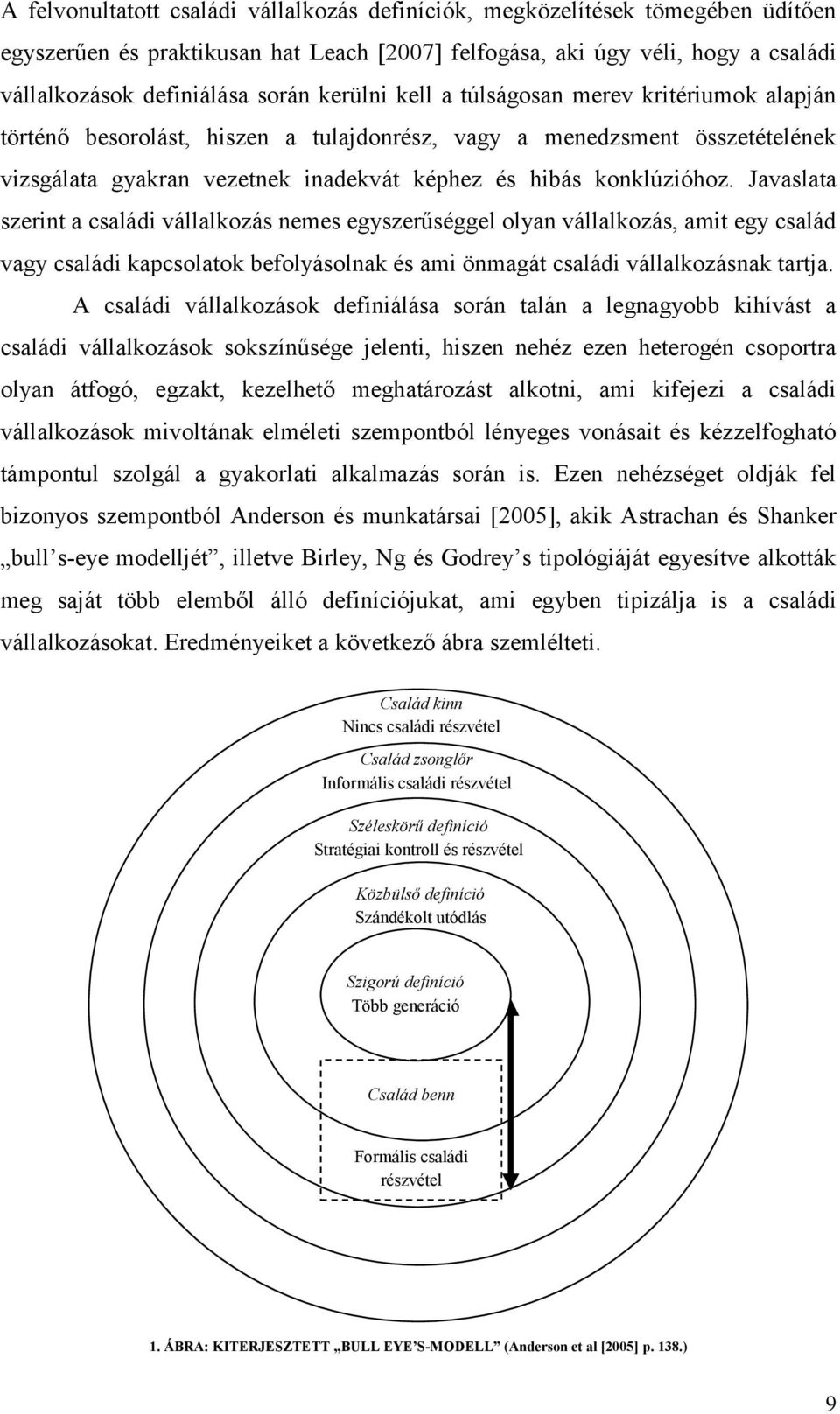 Javaslata szerint a családi vállalkozás nemes egyszerűséggel olyan vállalkozás, amit egy család vagy családi kapcsolatok befolyásolnak és ami önmagát családi vállalkozásnak tartja.